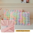 thumbnail image 6 of LIFEREVO 2 Pieces Fluffy Faux Rabbit Fur Pillow Cases, Luxury Soft Plush Shaggy Bubble Pillowcases Standard Size with Zipper, Furry Fuzzy Long Pillow Shams for Adult Girls Kids Teens 20x26, Rainbow, 6 of 7