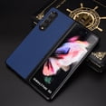 thumbnail image 5 of Plain Case for Samsung Galaxy Z Fold 4, Premium Lychee Patterned PU Leather + Hard PC Shell Ultra Thin Slim Durable Protective Phone Cover for Samsung Galaxy Z Fold 4,Darkblue, 5 of 5