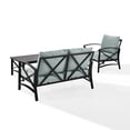 thumbnail image 4 of Crosley Furniture Kaplan 3 Pc Outdoor Seating Set With Mist Cushion - Loveseat, Chair , Coffee Table, 4 of 8