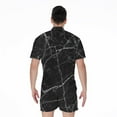 thumbnail image 2 of Black White Grunge Marble Short Sleeve Men'S Rompers Casual Summer Jumpsuits Outfit, 2 of 4