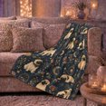 thumbnail image 6 of Pugs with Moon Stars and Floral Vines, Mystical Graphic Style for Dog Lovers, Celestial Puppy Pattern and Birthday Gift, Cozy Flannel Blanket for Bedroom and Study Room, Home Decor, 6 of 9