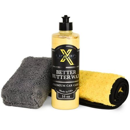 Liquid X Classic Wax Combo - 16oz Butter Wax, Yellow Xtreme Plush Waffle Towel & Plush Microfiber (Best Car Wax For Classic Cars)