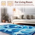 thumbnail image 2 of ODIKA 4'x6' Machine Washable Non-Slip Area Rug, Seaside Artisan Scrollwork Symphony High Traffic Rug, Blue, 270912, 2 of 7