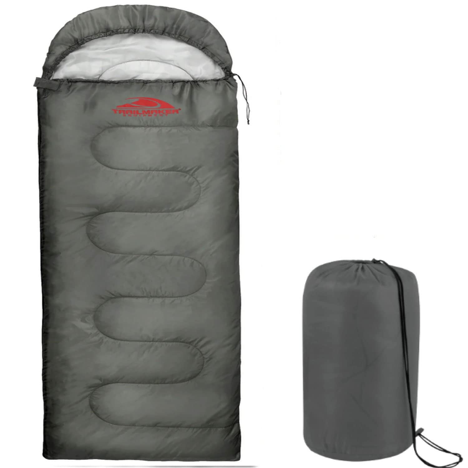 10 Pack of Bulk Wholesale Cold Weather Hooded Sleeping Bags for Adults, Kids, Homeless, Camping, Indoors & Outdoors - 10 Count Hooded Sleeping Bags in Black, Gray & Forest Green  71"L x 30"W