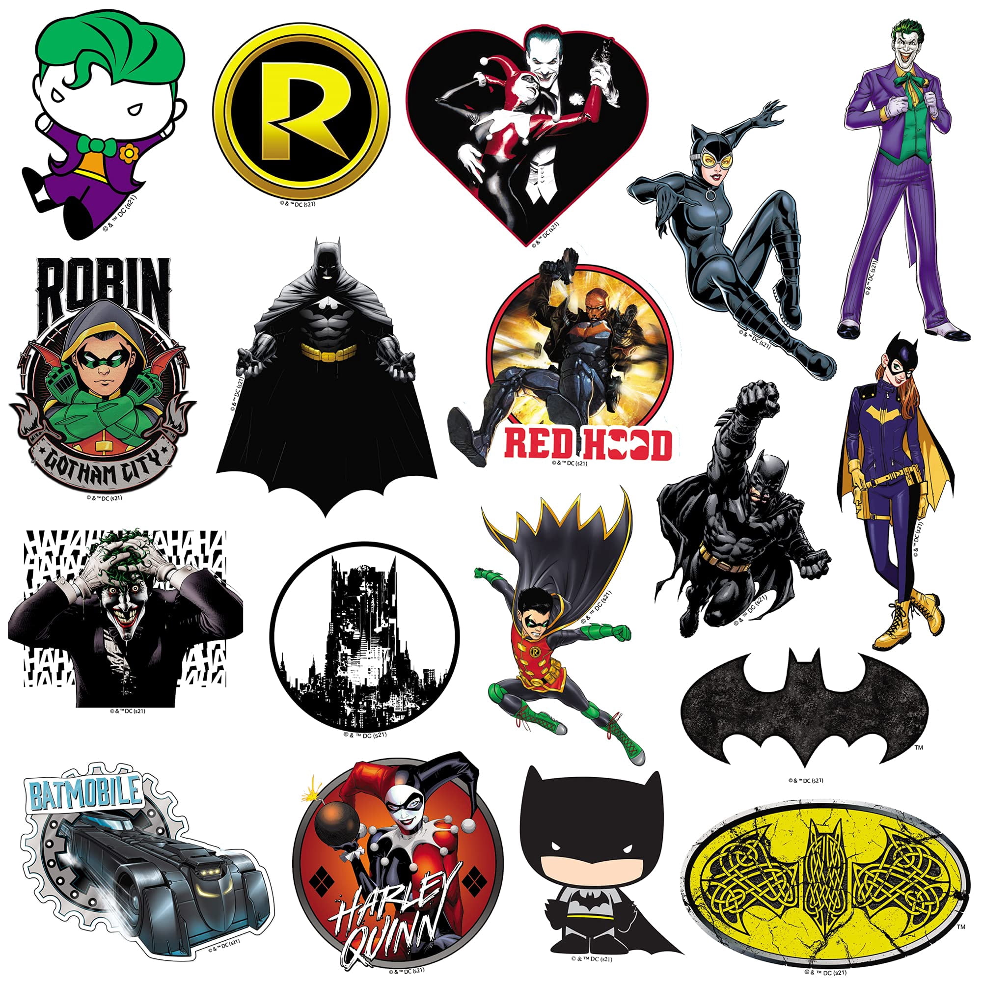 Batman Sticker Pack 100ct Bundle  DC Super Hero Die-Cut Vinyl Large Deluxe Decals for Laptop, Water Bottle, Scrapbooking, Tablet & Indoor/Outdoor Use