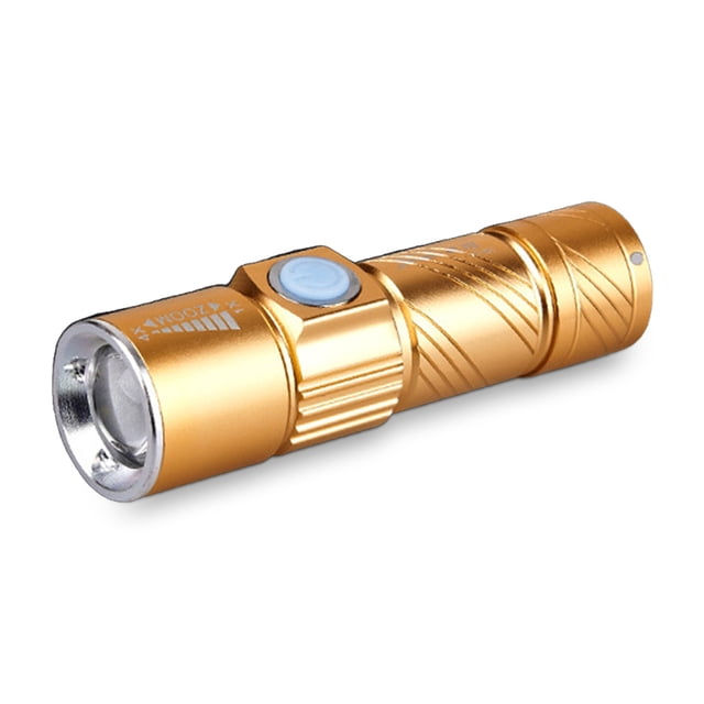 Mini Linterna de bolsillo LED Ajuste telescópico antideslizante 350LM Construido en la luz de trabajo de la batería 16340 para la caza Ciclismo Camping Inevent OD019890-00