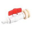 thumbnail image 3 of Uxcell ABS Ball Valve Barb Connector Spigot Kit G1/2 with Bulkhead Fitting Adapter White Red for Water Tank, 3 of 5