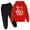 Red, variant on WOYY Boys 2Pcs Outfits Letter Print Pullover Hoodie and Sweatpants Set