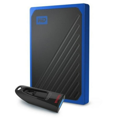UPC: 0619659176167 | WD My Passport Go WDBMCG0010BBT-WEDP 1 TB Solid State Drive  External  Black  Blue