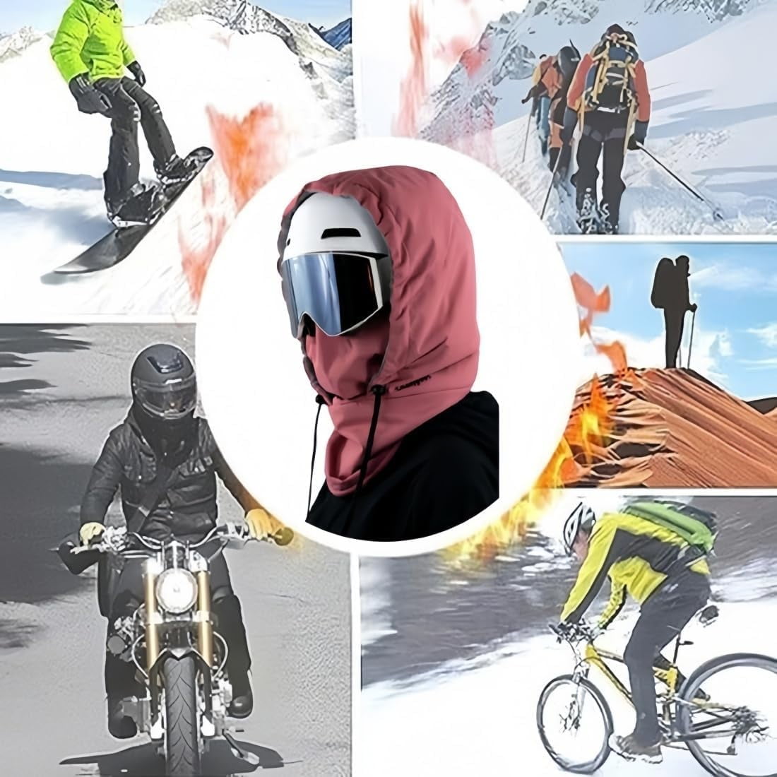 Waterproof Fleece Lined Hood, 3 in 1 Full-Cover Balaclava Ski Mask – Winter Windproof Face & Neck Cover for Men