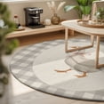 thumbnail image 4 of Goose Ribbon Tie 4FT Round Area Rugs Gray Plaid Modern Funny Animal Rustic Soft Small Round Rug Non-Slip, Ultra-Thin Circle Carpet for Bedroom Entryway Kitchen Bathroom, 4 of 9