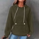 thumbnail image 1 of HongQid Womens Hoodies Casual Long Sleeve Drawstring Waffle Pullover Tops Loose Hooded Sweatshirt with Pocket, 1 of 4
