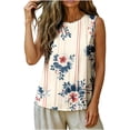 thumbnail image 4 of Fewfanhot Women's Tops, Tees & Blouses 4th of July Tank Top Patriotic American Flag Sleeveless Pleated Front Loose Top, 4 of 6