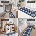 thumbnail image 5 of Navy White Plaid Checkered Pattern Kitchen Rugs Sets Of 3,Kitchen Runner Rugs Non Skid Washable,Decorative Kitchen Floor Mats for Kitchen,Sink,Laundry,17"x30"+ 17"x47" + 17"x59", 5 of 6