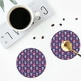 thumbnail image 5 of Pofeuu leaf flower Skull colorful Print Leather Coasters Set of 6, Round Cups Mugs Mat Pad for Home Kitchen Heat Resistant Drink Coasters,Round Shape, 5 of 7
