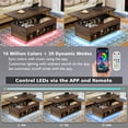 thumbnail image 5 of Hommpa Lift Top Coffee Table with Hidden Compartment LED Coffee Tables Dark Walnut Center Rising Cocktail Table for Living Room Accent Furniture, 5 of 14