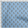 thumbnail image 4 of Soimoi Dog Print, Silk Fabric, Decor Sewing Fabric by The Yard 42 Inch Wide,Decorative Fabric for Shirts Suits Ties, Blue, 4 of 5