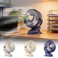 thumbnail image 6 of COM1950s Rechargeable Clip on Fan with Light, 400mAh USB Desk Fan, 3 Speeds Quiet Mini Personal Cooling Fan for Home Office Dorm Bedroom Camping, White, 6 of 6