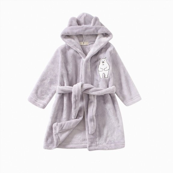 Dagaeig Boys Girls Kids Hooded Bathrobe,1T 2T 3T 4T 5T 6T 7T 7T Little Kids Soft Flannel Loungewear Robe with Adjustable Tie,Cartoon Print,for Toddlers to Kids Pajamas 1-2 Years