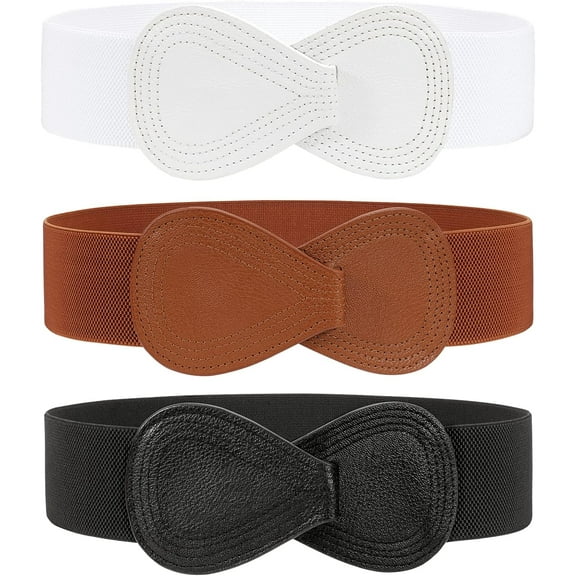 Women Stretchy Belt for Dresses Vintage Elastic Wide Waist Belt
