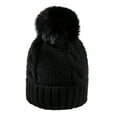 thumbnail image 5 of Women Winter Peruvian Cover Ears Beanie Hat Ear Flaps Sherpa Ski Snow Hats Knit Fleece Lined Pom Pom, 5 of 8