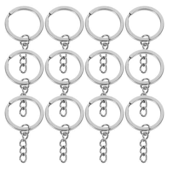 Key Ring Keychain Split Rings for Keychains Stainless Steel Metal Crafts 20 Pcs