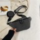 thumbnail image 3 of Bolso De Pecho Riñonera de moda 2 en 1 para mujer, riñonera, monedero para viaje (plata), 3 of 9