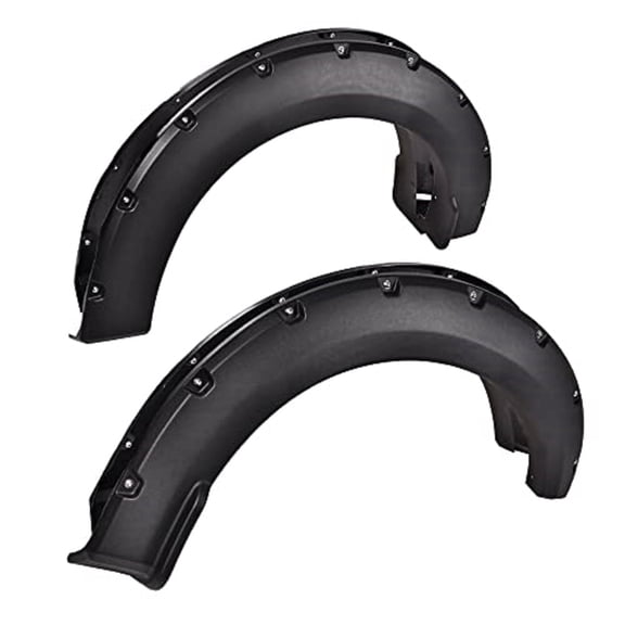 PIT66 Fender Flares Textured Pocket Riveted Style Fit for 2015-2017 Ford F150 Styleside with 67.1" 78.9" 97.6" Length Bed Wheel Cover 4PCS Black
