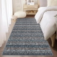 thumbnail image 2 of Hasoo Blue 2' x 6' Runner Rugs Washable Soft Modern Striped Rugs for Living Room Printed Braid Carpet Indoor Runners Rugs for Floor Hallway Bedside Entry Rug, 2 of 6