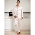 thumbnail image 2 of DARING DIVA Men's 2-Piece Homewear Button Down Long Sleeve Shirt 2XL Champagne, 2 of 6