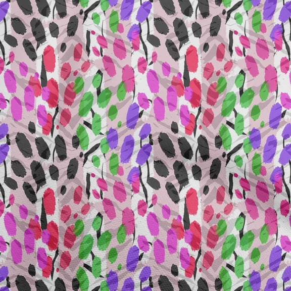 oneOone Polyester Spandex Fuschia Pink Fabric Brush Stroke Sewing Material Print Fabric By The Yard 56 Inch Wide