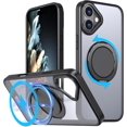 thumbnail image 1 of KOMI Étui Anneau Magnétique pour iPhone 16 Plus, Compatible avec MagSafe avec Support Anneau à 360°, Étui de Protection Antichoc pour iPhone 16 Plus Noir, 1 of 4