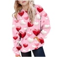 thumbnail image 1 of Sudadera con capucha para niña, para el Día de San Valentín, con estampado de color, de manga larga, informal, deportiva, con capucha, de manga larga, con inserciones en los hombros, blusa de poliéste, 1 of 6