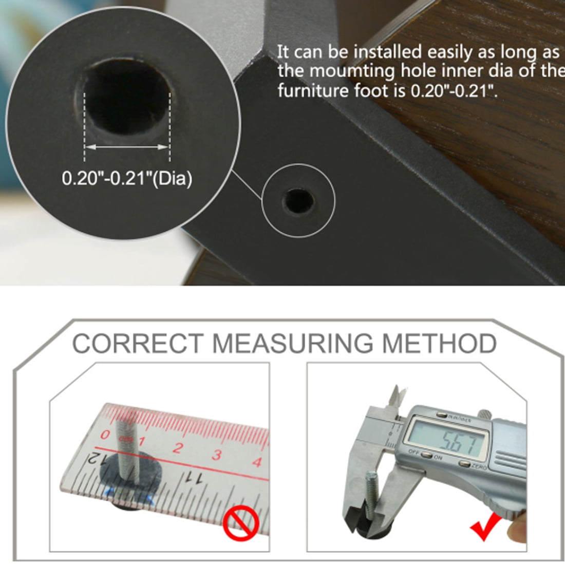 Unique Bargains M6 x 23 x 28mm Screw on Furniture Glide Leveling Feet Adjustable Pad