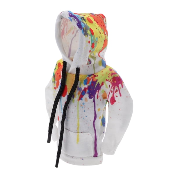 Cubierta de pomo de cambio de coche Unique Bargains, protector de palanca de cambios manual, estilo sudadera colorido blanco, 1 pieza, 6.5"x4.13" poliéster