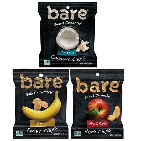 Bare Baked Crunchy Fruit Variety Pack  Apples  Bananas  and Coconut    16 Snack Bags (0.53 Ounce)