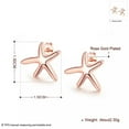 thumbnail image 3 of EOEMY Rose Gold Plated Earrings Star Fish Stud Aaa Zirconia Push Back Clasp L455-Default, 3 of 7