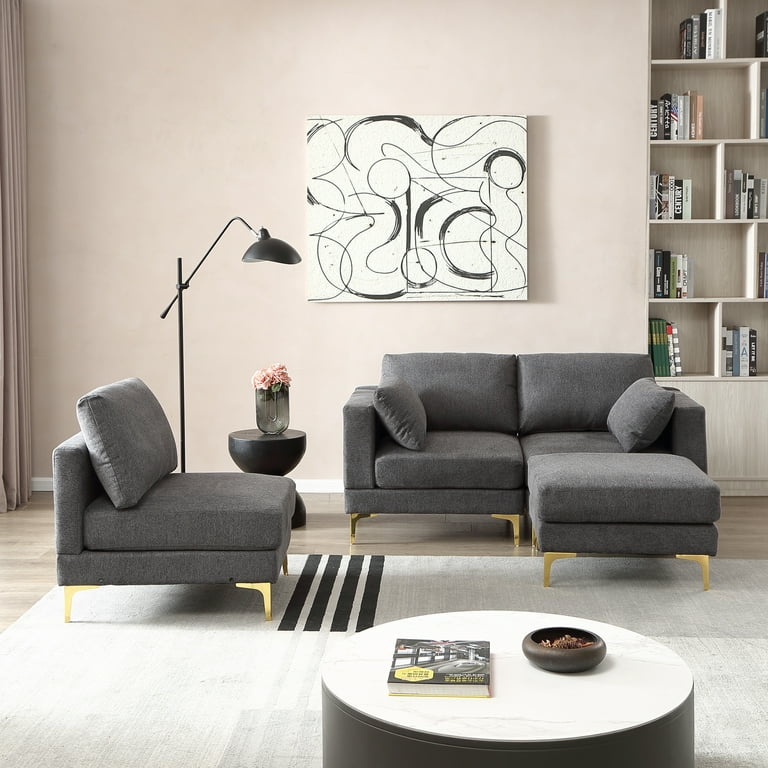 2 seater online couch with footrest