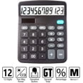 thumbnail image 3 of Paq. 5 Calcul.d Gran Pant./Escrit. Calcul. Solar, Calcul. Bás. 12 Digits c/ Grand. Bot. Ofic. (Neg.)(Pila AA), 3 of 3