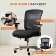 thumbnail image 5 of Kadyn 500LBS Heavy Duty Mesh Task Chair with Lumbar Support, Arm and Wide Comfy Seat, Office Chair Desk Chair for Living Room, Home Office, Study Room, Black, 5 of 6