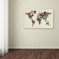 thumbnail image 3 of Trademark Fine Art "Butterflies Map of the World II" Canvas Art by Michael Tompsett, 3 of 3
