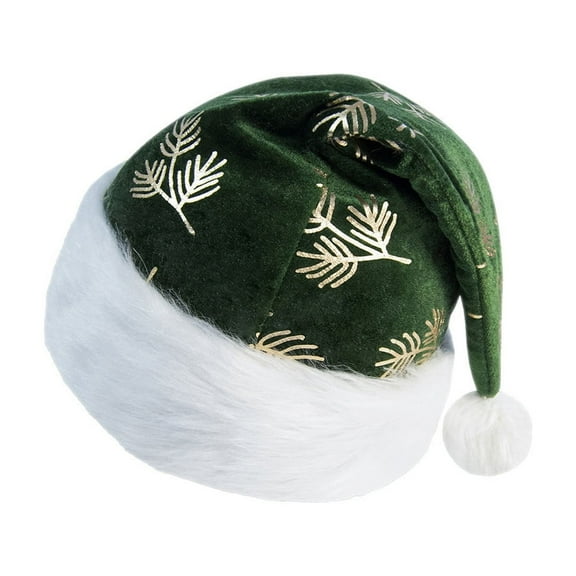 PuSpu Home Decoration Green Stamping Christmas Hat Adult Children Christmas Hat Pet Christmas Decoration Hat Christmas Day Product Gift Home Indoor Ornament