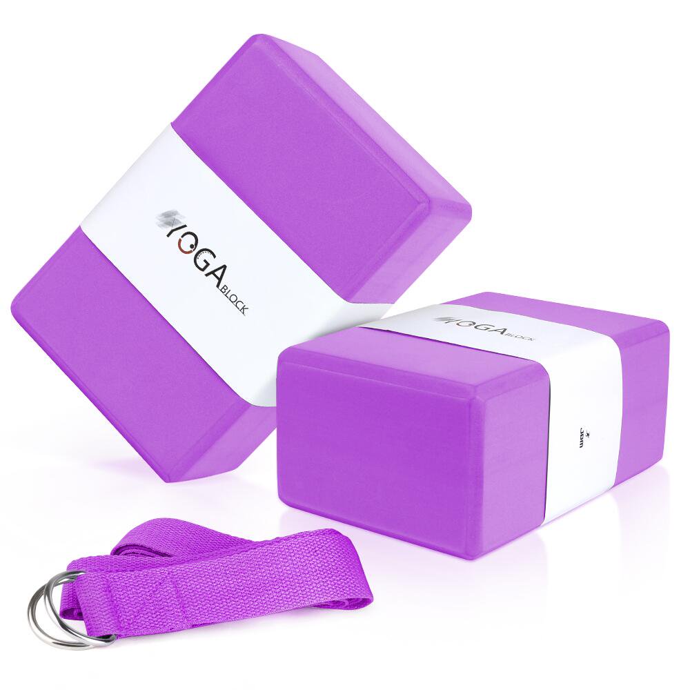 QF EVA Yoga Block 2 Pack High Density Cork Yoga Block