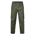 thumbnail image 5 of Cargo Pants Solid Trendy Work Pants for Men Loose Casual Elastic Softy Mens Pants Full Length Training Straight Breathable Daily Hiking Pants Weekly-Deals（Army Green,XL）, 5 of 9