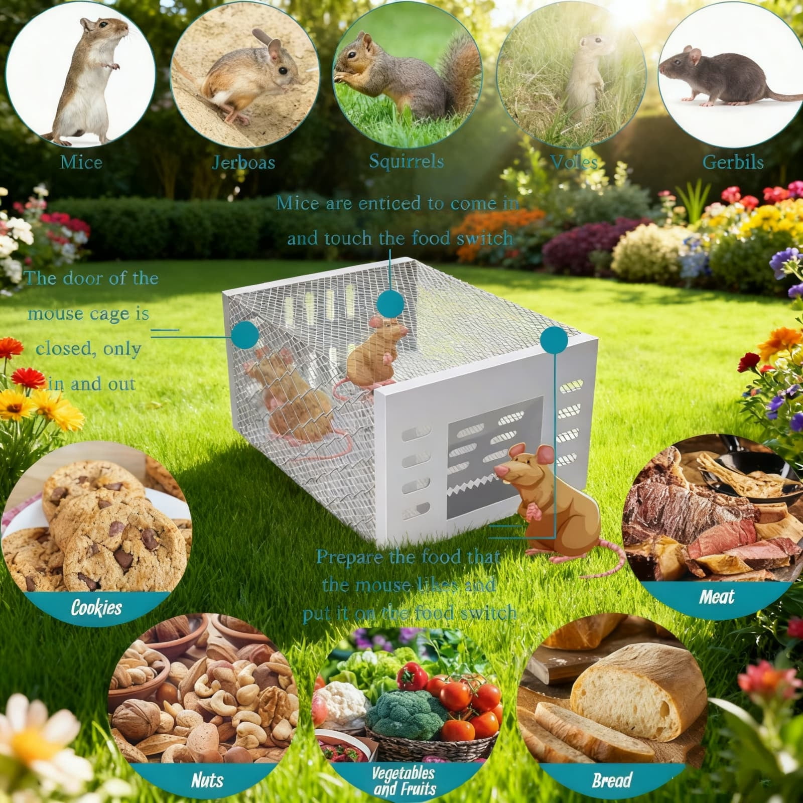 Humane Mouse Trap, Escape Proof Transparent Rodent Catcher, Safe for Families and Pets, for Indoor Use, Kitchen, Basement, Garage Pest Control