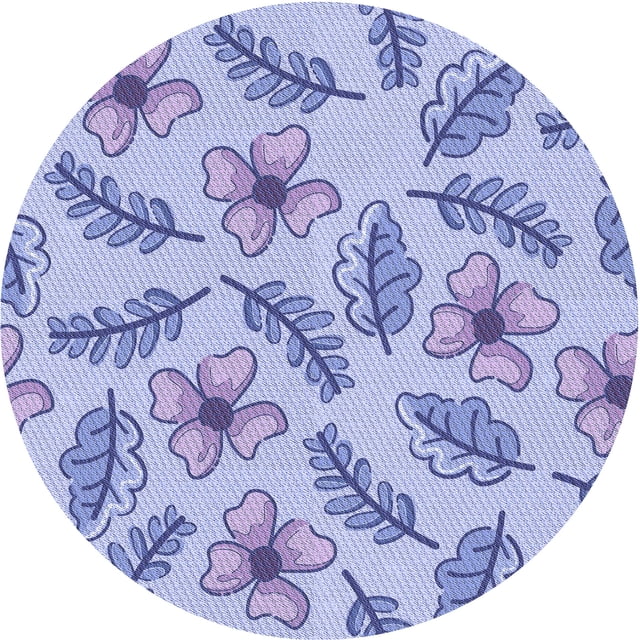 Ahgly Company Tapis d'Intérieur Lavables en Machine, Ronds, Transitionnels, Bleu Ardoise, Ronds de 7'