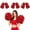 Red, variant on 6-Pack Metallic Cheerleading Pom Poms with Handles, Bulk Cheer Poms for Sports, Dance, Football Games & Parties