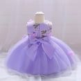 thumbnail image 3 of BULLPIANO Baby Girl Flower Dress Infant Wedding Bridesmaid Birthday Party Pageant Tutu Tulle Princess Dresses for 0-3 Years, 3 of 6
