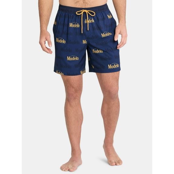 Modelo Beer Men's & Big Men's Board Shorts Swim Trunks, 7.5" Inseam, Sizes S-3XL