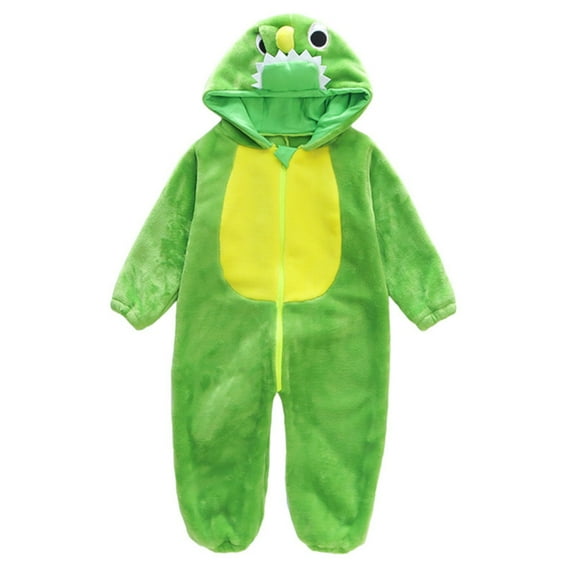 Landzoo Toddler Kids Baby Animal Dinosaur Onesie Cartoon Romper Hooded Zipper Jumpsuit Outfit Homewear Pajamas Outerwear Jacket Breathable Cute Stylish Children Bodysuits 18-24 Months